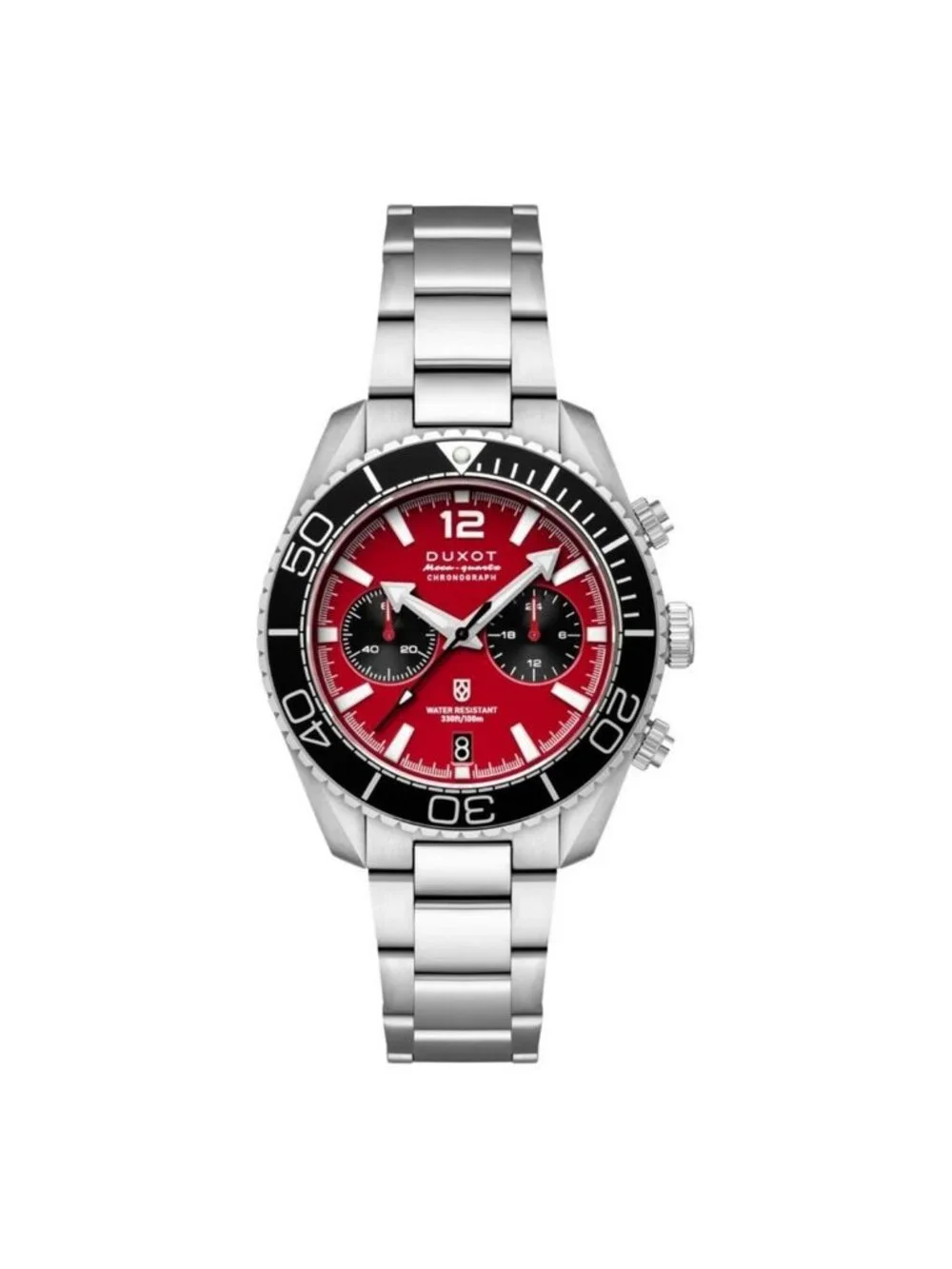 NWT Duxot Tiburon Chronograph Quartz Red Dial Men's Watch